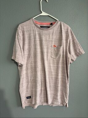 Superdry Men's Heathered Light Pink Short Sleeve Pocket Tee